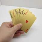 Gold Deck of Waterproof Cards, Flexible PVC Plastic Gold Playing Cards Premium Poker Cards, Gold Waterproof Playing Cards, Washable Flexible Use for Party and Game 