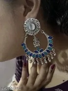 Firozi Kundan Chandbali Earring