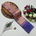 Dola Silk Zari Woven Saree for Women, Peach (6.3 m)