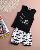 Cotton Blend Printed Clothing Set for Boys 