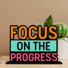 Focus on The Process Inspirational Quote Decorative Motivational Desktop Showpiece (Multicolor)