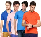 Polo Solid Pack of 4 T-shirts for Men 