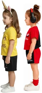 Graphic Print Cotton Blend Clothing Set for Girls, Pack of 2 