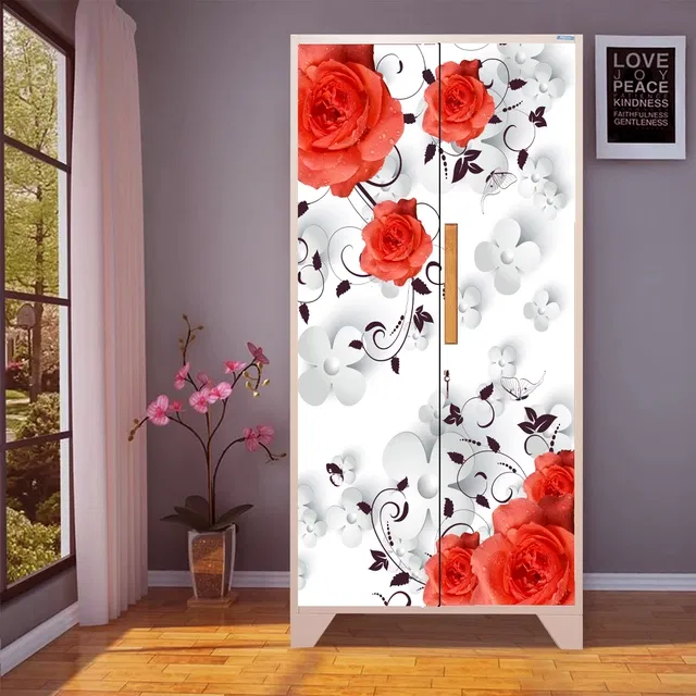 Vinyl Wallpaper Sticker for Wardrobe Door (Multicolor, 213x99 cm)