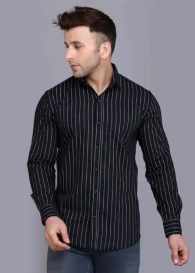 Full Sleeves Shirt for Men (Black, XL)