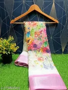 Cotton Linen Printed Saree for Women 