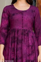 Rayon Kurti for Women, Maroon 