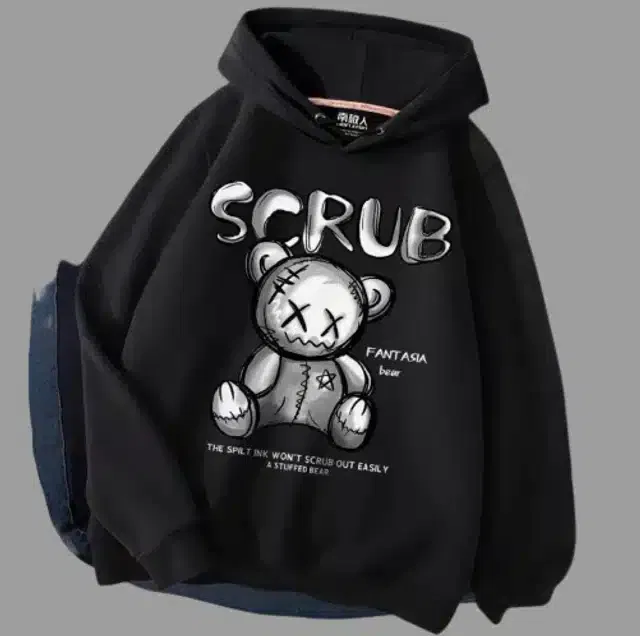 Full Sleeves Hooded Sweatshirt for Men (Black, M)