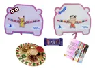 Alloy 2 Pcs Rakhi with 4.5 inch Plate & Chocolate 