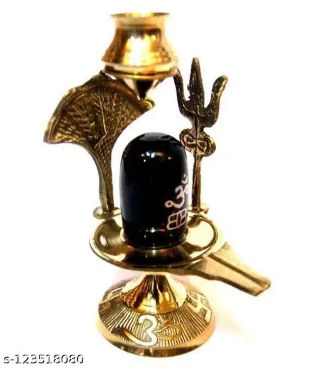 Shiva Linga for Pooja (Black & Gold)
