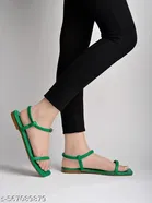 Shoetopia Girls Flat Sandals Size 7.0 Green