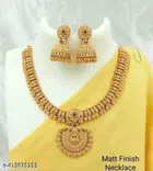 Brass Necklace with Earrings for Women 