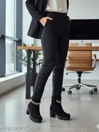 Solid Suede Heeled Boots for Women Black 
