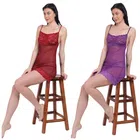 Netted Solid Babydoll for Women (Multicolor, Free Size) (Pack of 2)