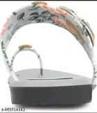 Floral Print Flats for Women, Grey 