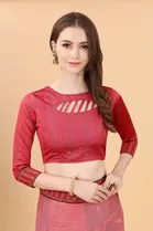 Trendy Simar Silk Saree with Blouse Piece For Women 