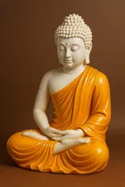 Resin Lord Gautam Buddha Idol (Orange)