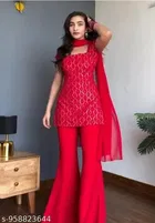 Ethnic Motif Kurti Dupatta Set for Women 