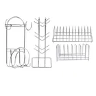Stainless Steel Cup Stand Cup Holder & Plate Stand & Chakla Belan Stand With Hook For Kitchen (Set of 4) (OC-040)