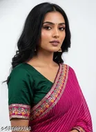 Jimmy Choo Solid Saree For Women, Pink