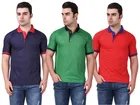 Polo Solid T-shirts for Men, Pack of 3 