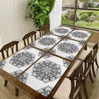 Grover Table Placemats for Kitchen/Dining Table Pack of 6 White Black Flower