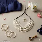 Samridhi Fashionable Bollywood style the real Pearl Cascade Necklace with 4pcs pearl bangle