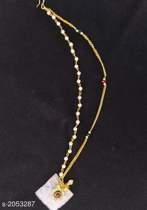 Brass Nose Pin for Women (Gold, Free Size)