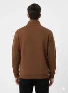 Fleece Solid Sweatshirt for Men, Brown 