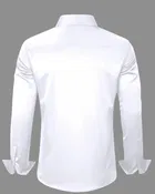 Cotton Blend Solid Shirt for Men, White 