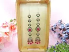 Mehandi Finish Exclusive Meenakari Jumkee with Beautiful Earchain for Women 