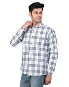 Cotton Blend Full Sleeves Chequered Shirt for Men 