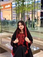 Georgette Solid Kurta & Paint & Dupatta Set For Womens, Black 