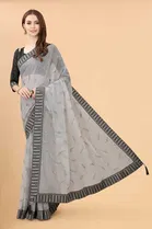 Trendy Simar Silk Saree with Blouse Piece For Women 