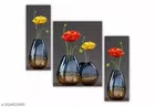 JAIPUR WOODEN CRAFTS Flower Pot Wall Paintings With Frame For Home Decor 