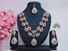 2 Layer Silver Finish Partywear Necklace Set for Women 