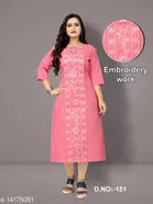 Floral Embroidered Cotton Blend Kurti for Women 