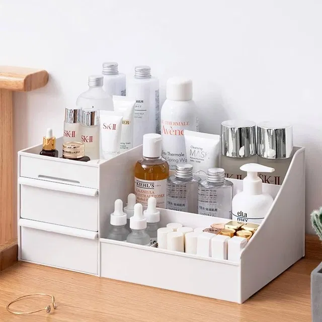 Cosmetic Organizer Box Drawer Storage Plastic Stationary | Make Up Box For Women Multi Purpose Vanity Box