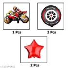 Racing Bike Theme 2nd Happy Birthday Decoration Items For Girls, Multicolor, Pack of 112