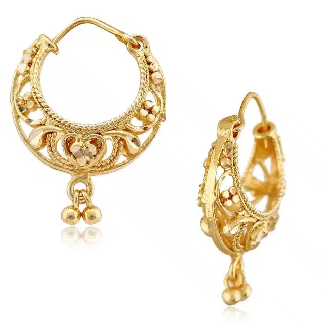 Oxidised Alloy Gold Plated Earrings for Women (Gold, Set of 1)