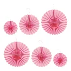 PARTYMASH 6Pcs Mergenta Pink Paper Fan Decoration for Birthday Decorations Items for Boys/Paper Fans Decoration  