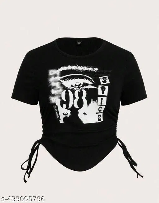 Lycra Top for Women, Black (XS)