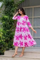 Rayon Kurti for Women, Pink 