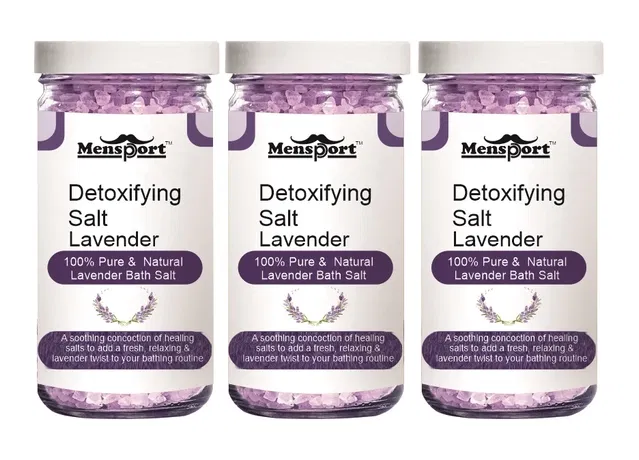 Mensport Detoxifying Lavender Bath Salt Crystal (200 g, Pack of 3)