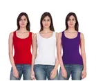 Cotton Blend Camisole for Women (Multicolor, S) (Pack of 3)