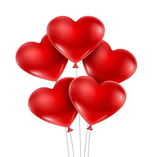 Heart Shaped Balloons for Party Decoration (Red, Pack of 50)