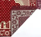 Furnishing Hut Velvet Handcrafted Islamic Janamaz Prayer Mat Maroon 27x50in