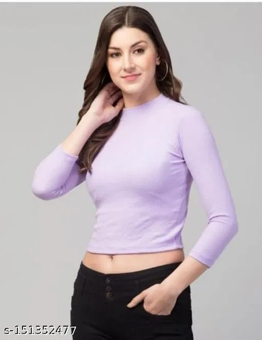 Casual Wear Top & Bottom Sets for Women (Lavender, L)