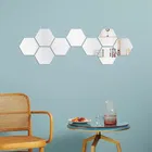 Acrylic Hexagon Shaped Wall Mirror Stickers 