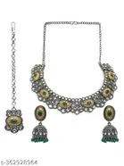 [Silver] 2 Tone Kundan Set for Women 